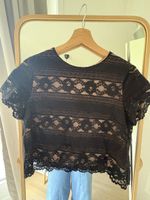 Damen Top H&M Spitze schwarz 