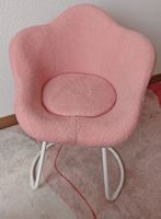  Stoff Teddy Rosa Metallgestell weiss neuwertig