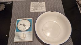 Küchenschüssel & Küchenuhr - Vintage Set für Emailsammler 🕰