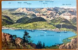Lac Léman - Map Bouveret - Montreux 1921