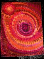 Original Finnischer Rya Rugs Red Seashell 138/180 ca. 1965