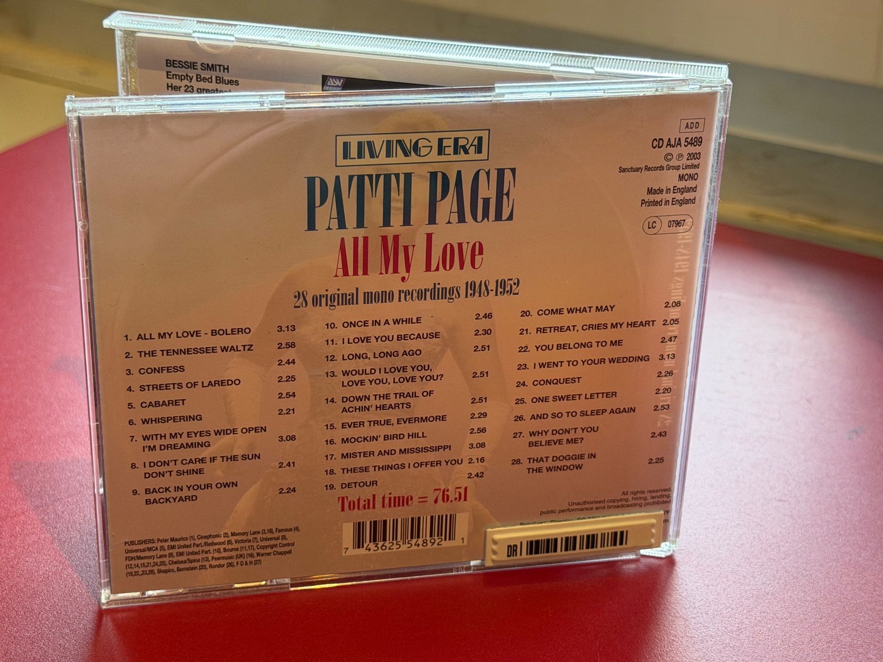 CDs: Patti Page - All My Love - KA01A – Neu (gemäss Beschreibung) aus Küsnacht ZH von JazzRecords 1