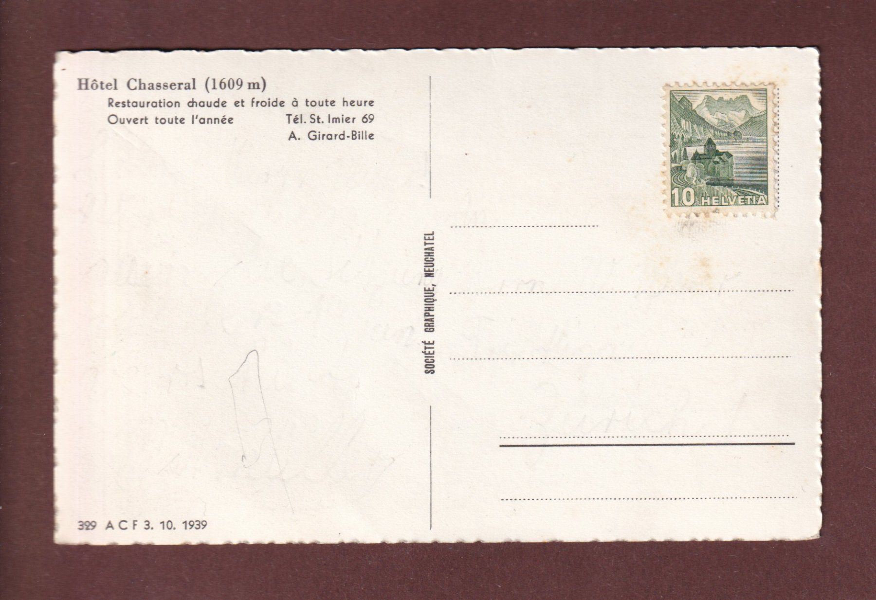 Cartoline postali: CHASSERAL – Usato da Pully venduto da nicecards-shop 1