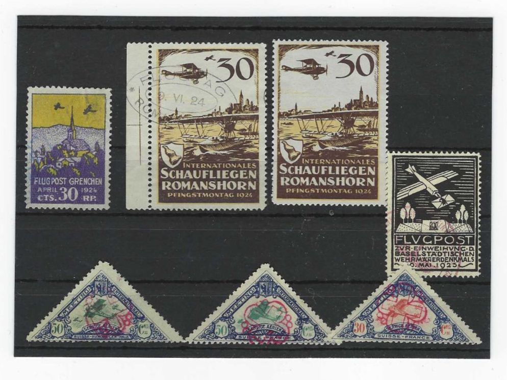 Tutti i francobolli: CH FLUGSPENDE VIGNETTEN ** 1924/25 GEST. – Usato da Dintikon venduto da bonita099