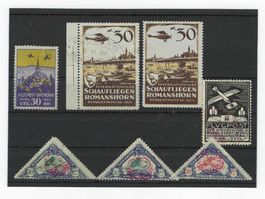 CH FLUGSPENDE VIGNETTEN ** 1924/25 GEST.