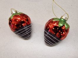 Schoko Erdbeere Glas Ornament 🍓