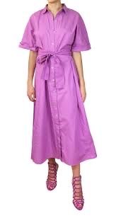 Zara lila Baumwolle Popelin Hemdkleid