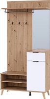 Garderobe Weiss, Eiche Artisan