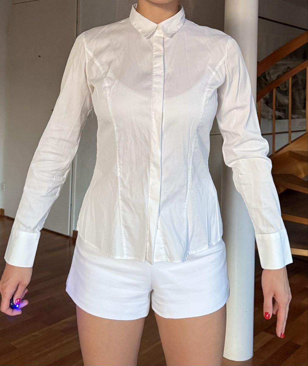 Massimo Dutti Camicette: Massimo Dutti White Long-Sleeve Shirt, Size 38 – Nuovo (secondo la descrizione) da Zürich venduto da eli_t8nw