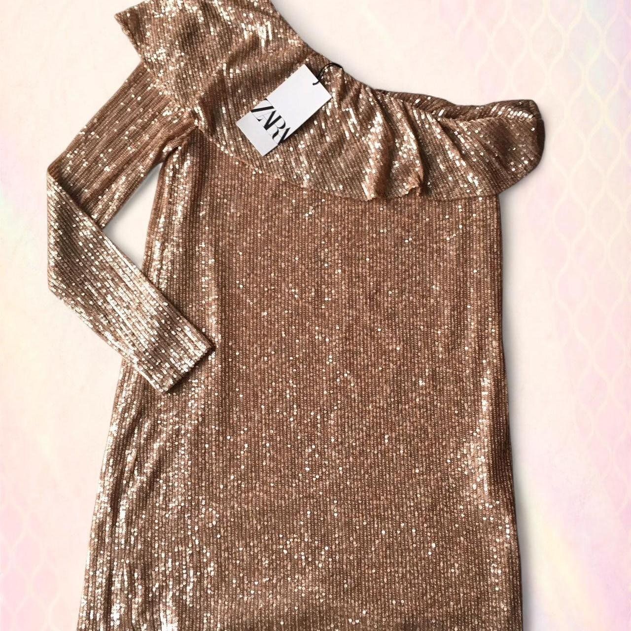 Zara Vestiti: Robe à paillettes Zara dorée - M - neuve – Nuovo e nell'imballaggio originale da Troinex venduto da Irisglo 2
