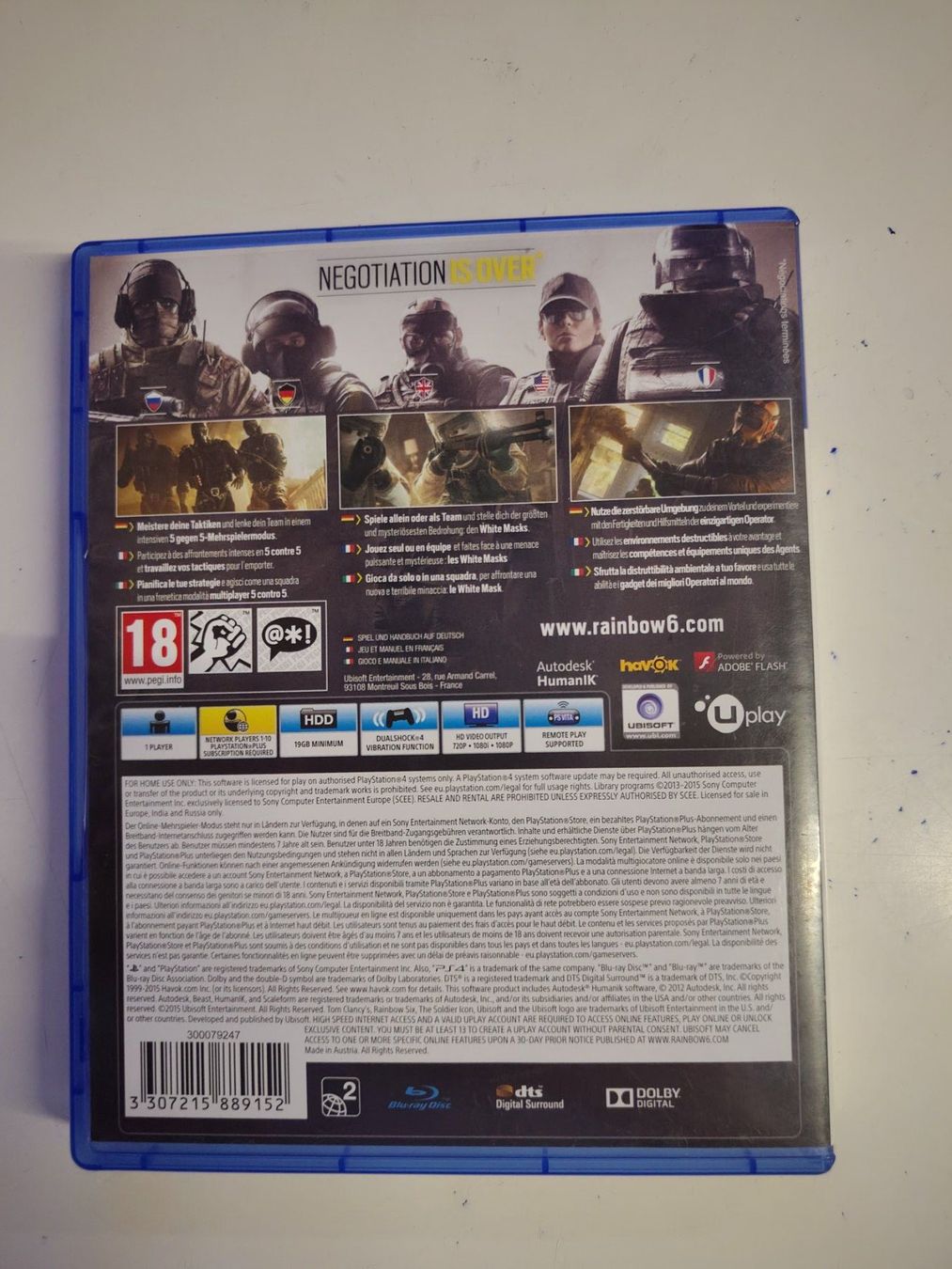 Sony Giochi: Jeu PS4 - T.C. Rainbows Six Siege – Usato da Saxon venduto da dan_drn5 1