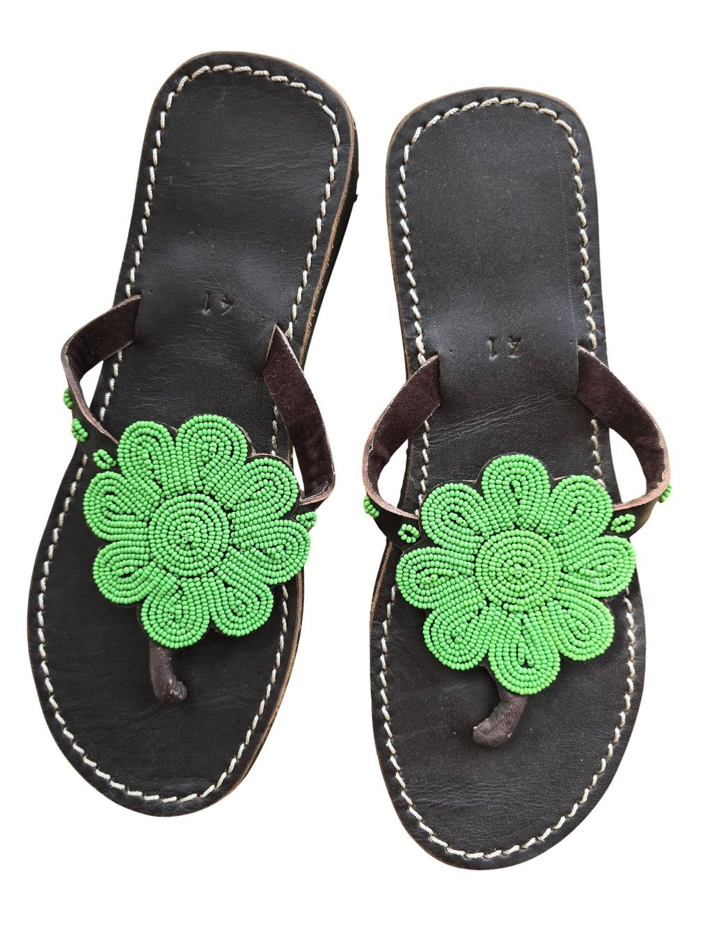 Scarpe da donna: Handgemachte Leder-Sandalen - Grün 41 – Nuovo e nell'imballaggio originale da Brione s. Minusio venduto da Littleninja