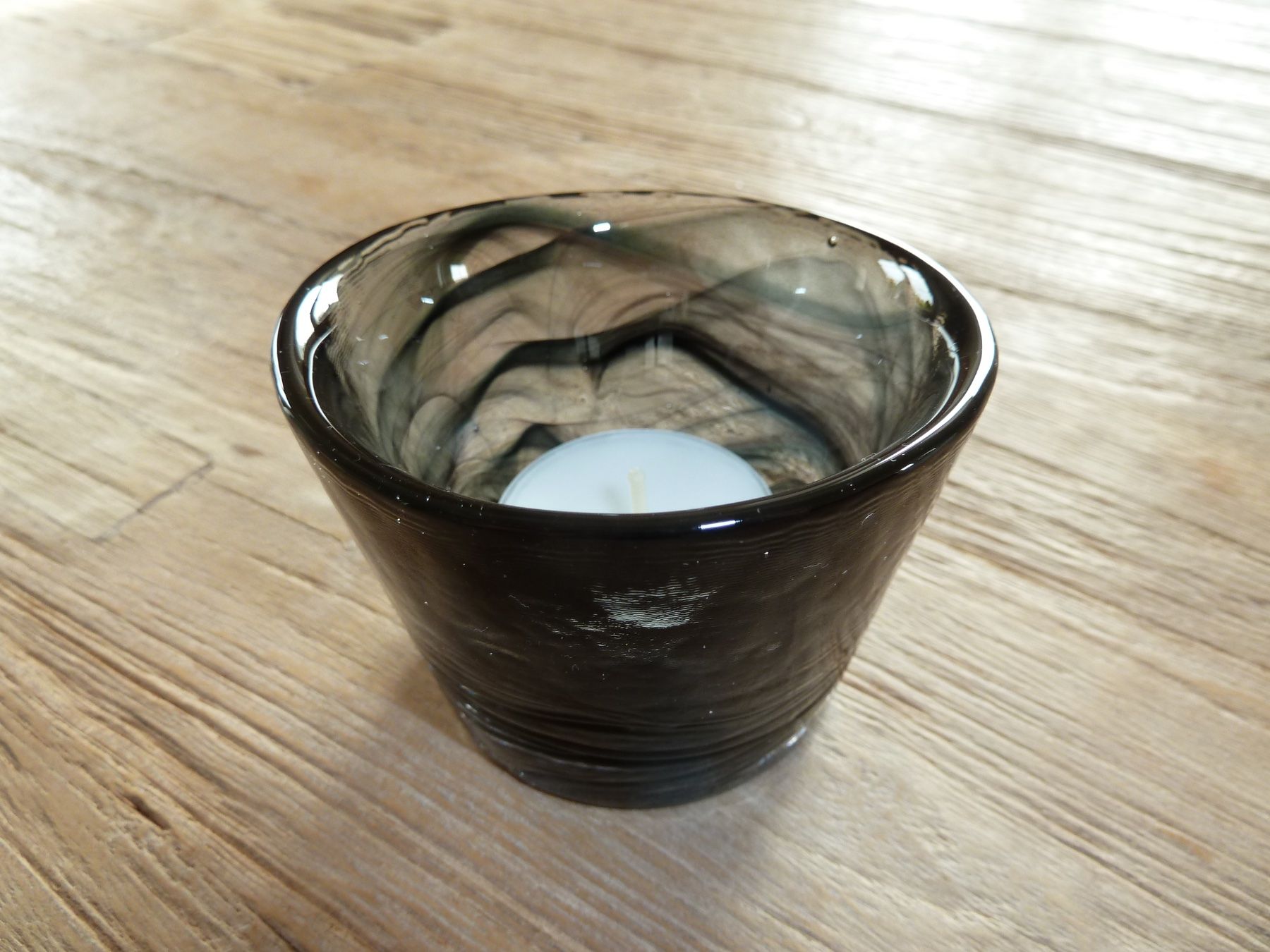 Portacandele: 2 schwedische Teelichthalter aus Glas – Usato da Niederscherli venduto da lama8567 2