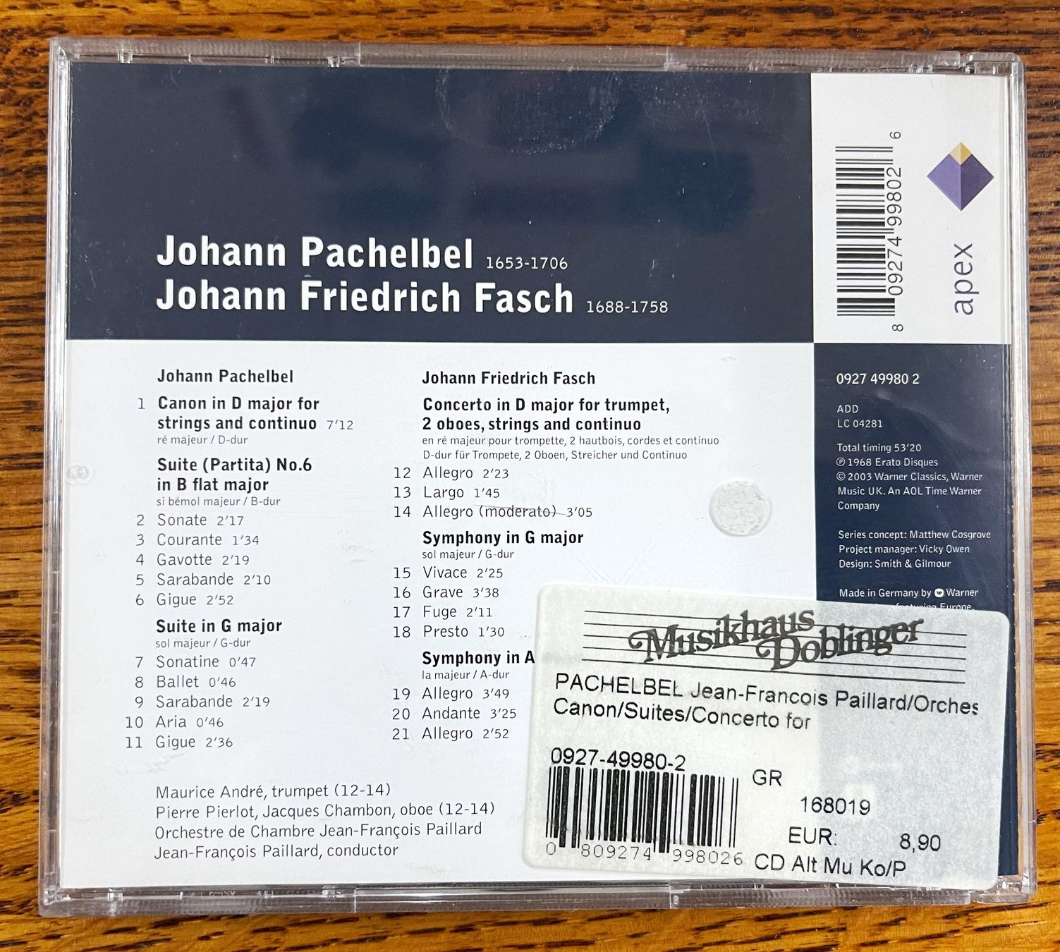 CD: Pachelbel / Fasch CD – Usato da Oftringen venduto da Vucki 1