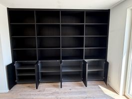 Großes Regal / Wohnwand – 318 × 249 cm – Schwarz – Sehr gute