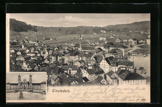 Cartes postales: AK Einsiedeln, Totale, Gebäudeansicht – D'occasion à Berlin par bartko-reher