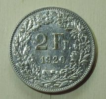 2 Franken 1920 Silbermünze