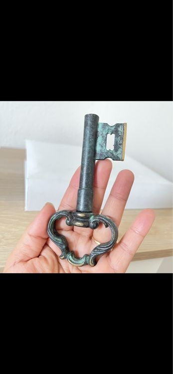 Vintage bronze/messing Schlüssel Korkenzieher/ Öffner