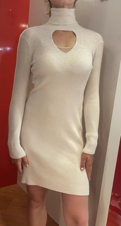 Abito dolcevita viscosa strass,chic e elegante,M/L-nuovo