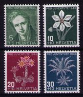 1946_J117-J120_PRO JUVENTUTE_ALPENBLUMEN_R. TOEPFFER_** !