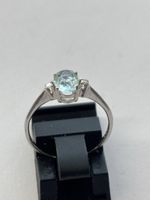 Aquamarin Ring / Diamanten Weissgold 18 Karat