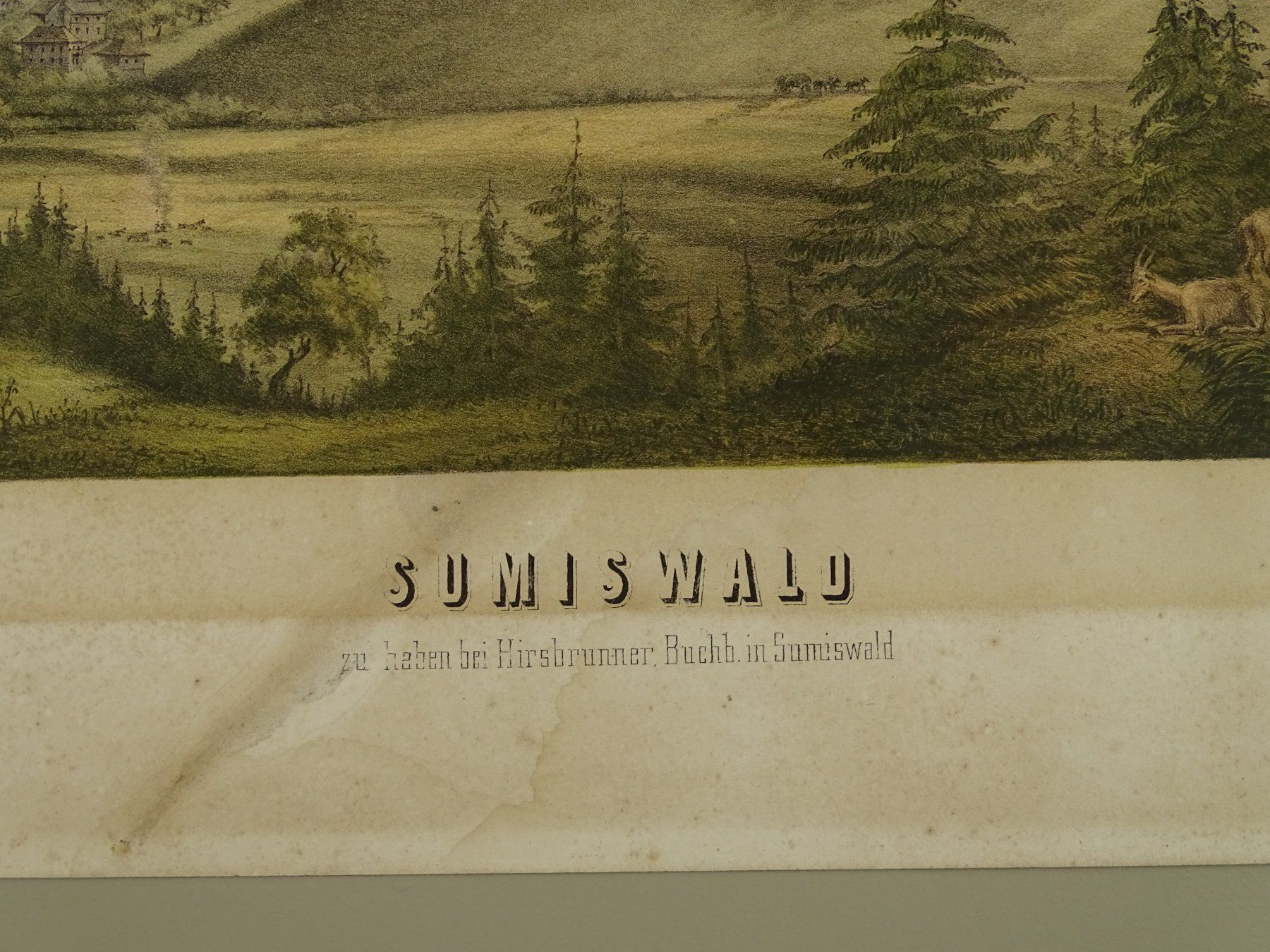 Incisioni: SUMISWALD, LITHOGRAPHIE UM 1870 – Usato da Grüningen venduto da Kartensammler 2