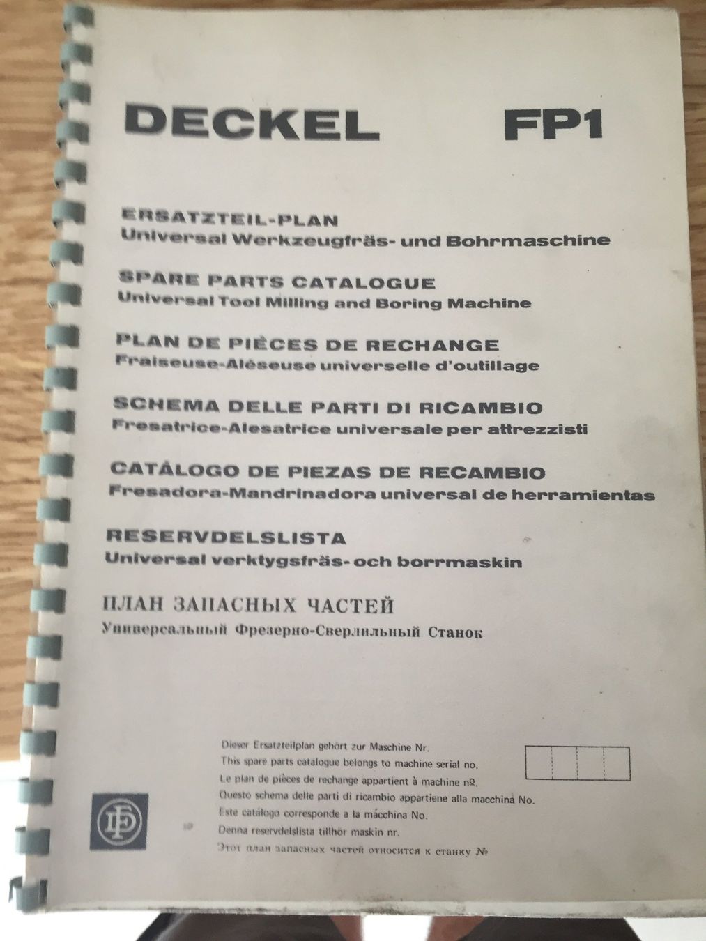 Bücher: DECKEL  FP1  35 seiten katalog – Gebraucht aus Frenkendorf von BasLie