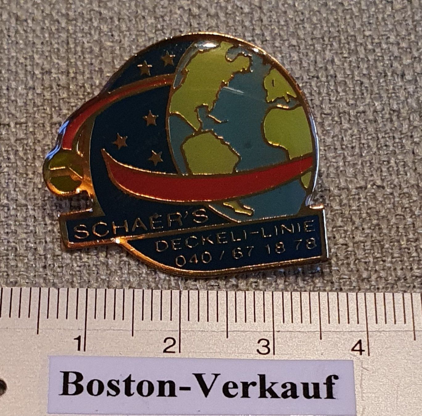 Placchette & Badge: A235 - Pin Erde Schaer's Deckeli - Linie – Usato da Reinach BL venduto da Boston-Verkauf 1