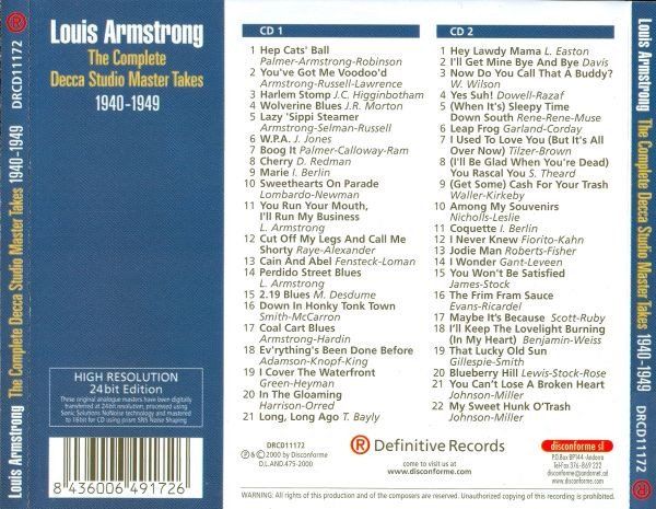 CD: set 2CD's - Louis Armstrong, Sidney Bechet,George Washington – Usato da Unterbäch venduto da yohanson 1