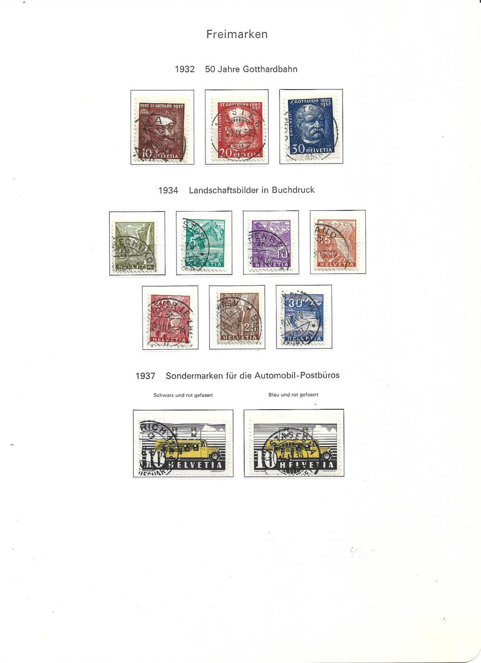 Tutti i francobolli: divers séries – Usato da Delemont venduto da toutdubon11 1