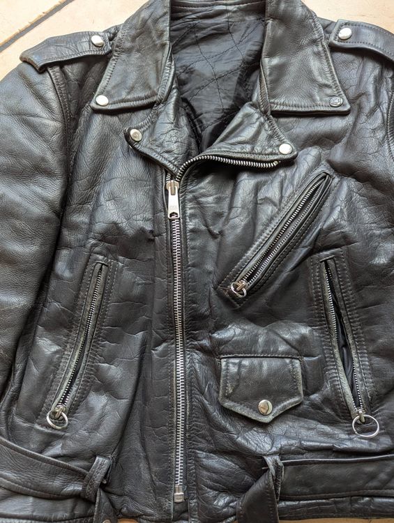 Giacche: Lederjacke Gr. 44 Leder Vintage Bikerjacke schwarz – Usato da Unterengstringen venduto da Olifant4 1