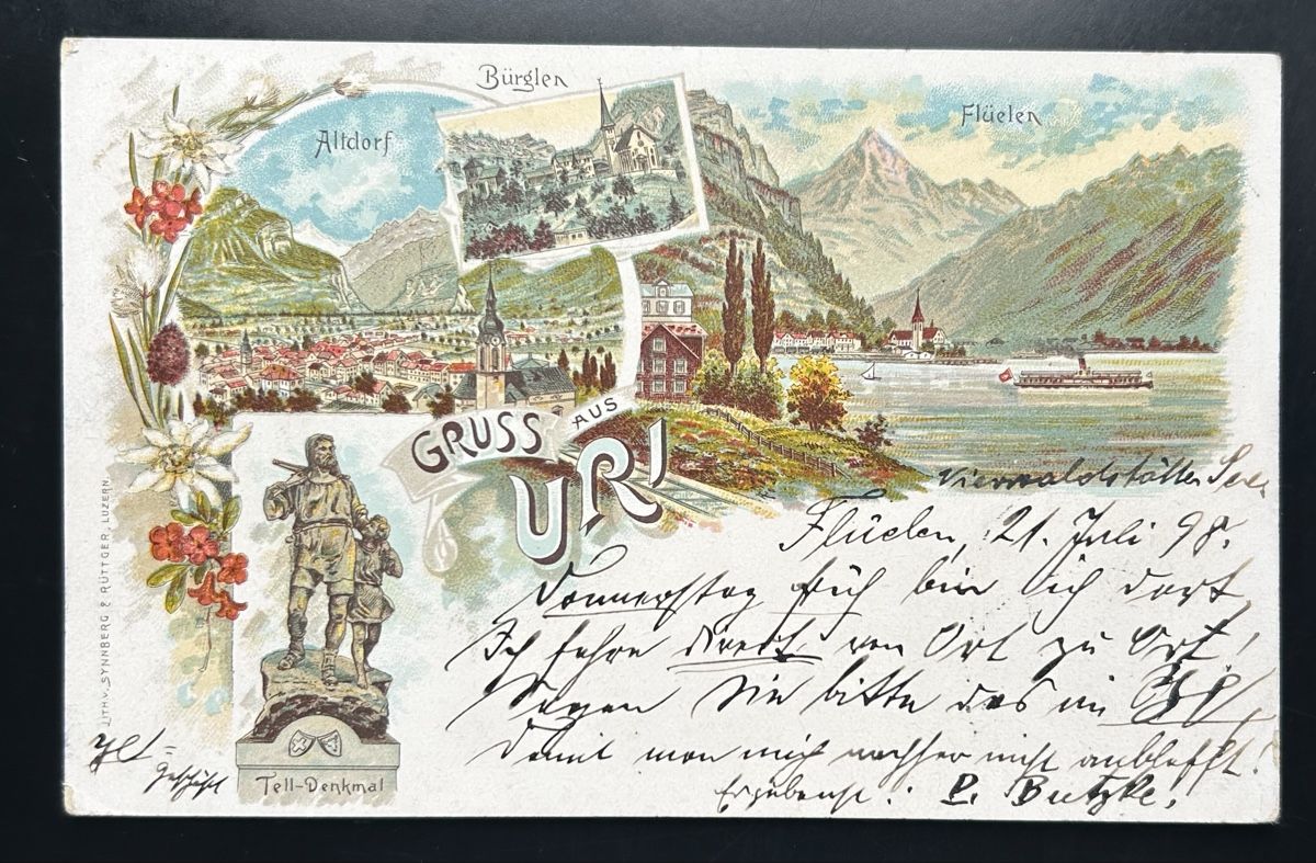 Cartoline postali: Gruss aus Uri Litho  – Usato da Horw venduto da Tellbub
