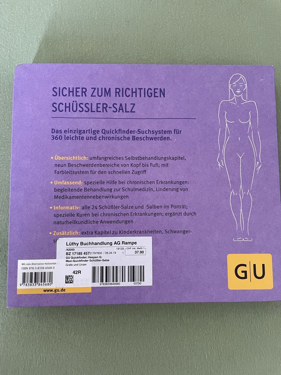 Libri: Schüssler-Salze Buch GU  – Usato da forch venduto da Draechli789 1