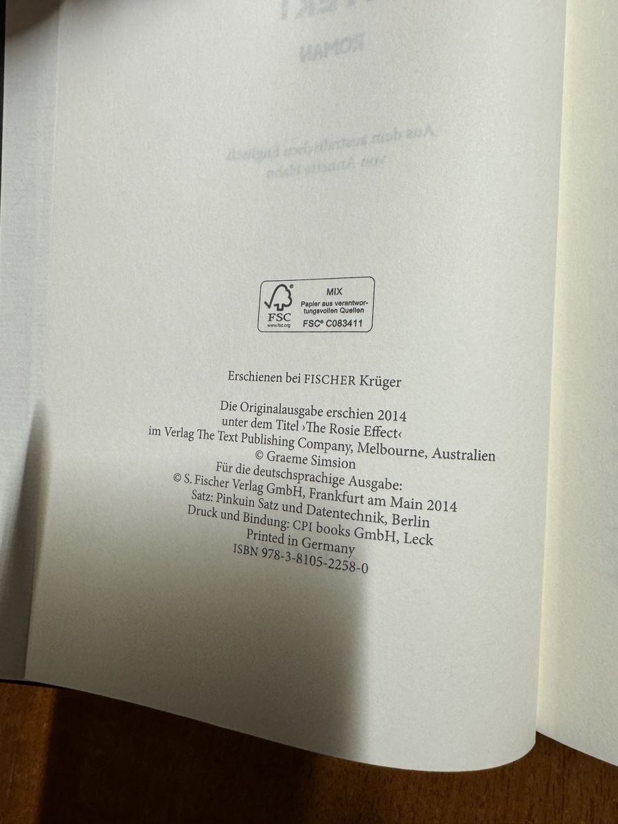 Libri: Graeme Simson - Der Rosie-Effekt – Usato da Erstfeld venduto da Mario_boe0 3