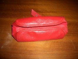 Kleine Bauchtasche rot Kunstleder mit Reissverschluss