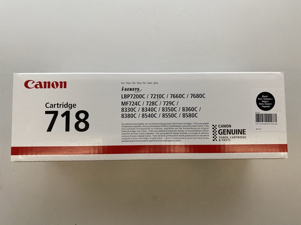 Canon Cartucce per stampanti & toner: Toner Canon 718 noir – Nuovo e nell'imballaggio originale da Nyon venduto da nycomnyon
