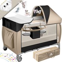 Babybett 3 in 1 zusammenklappbar beige