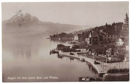 Weggis mit dem neuen Quai, gelaufen 1913
