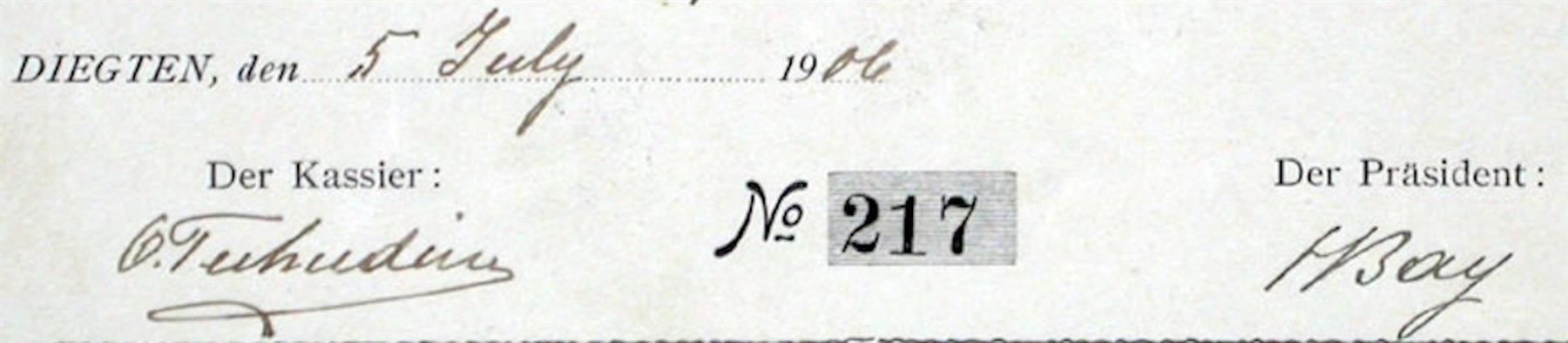 Dokumente: Arbeiterheim Dietisberg, Diegten - 1906 – Gebraucht aus Solothurn von Sgasche 1