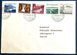 1954 Pro Patria Satzbrief nach Zürich