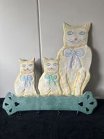 Wandgarderobe Katzen Familie Shabby Chic