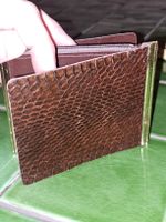 Vintage Portemonnaie Croco mit Clip & Reissverschluss 60erJ