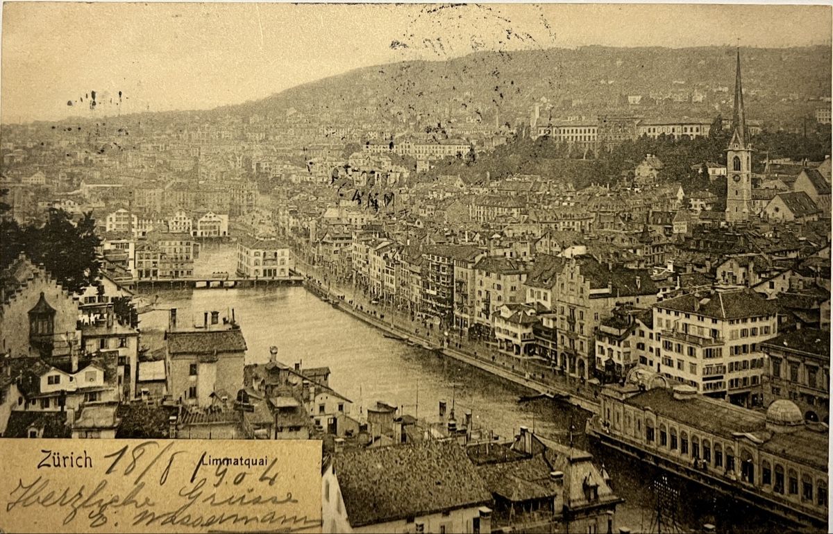 Cartoline postali: Alte AK Limatquai ZH 1904. – Usato da Muotathal venduto da OttoK01