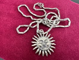 Vintage Silber Anhänger mit Kette