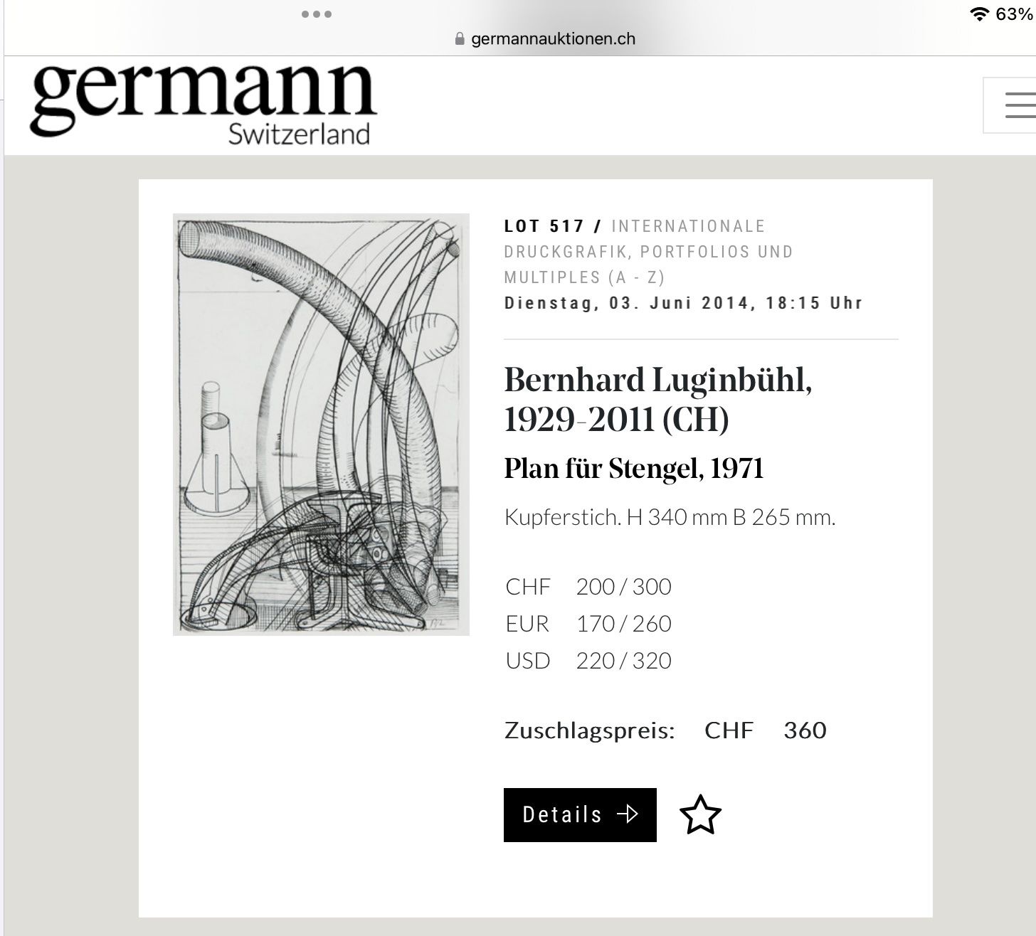 Foto & Immagini: Grafik von Bernhard Luginbühl – Usato da Muttenz venduto da rob_sc8s 2