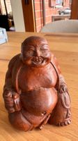 Buddha Figur Holz, lachend