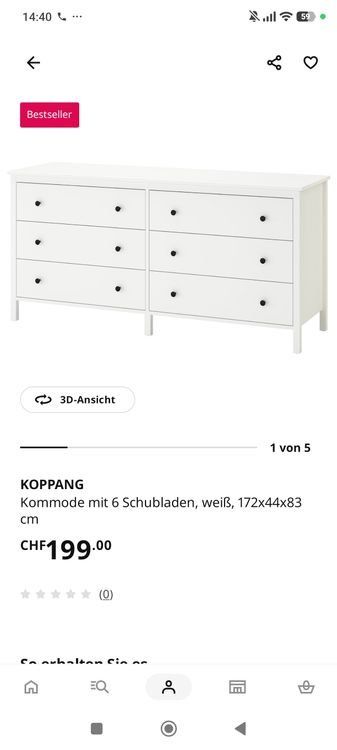 Ikea Kommoden: KOPPANG Kommode mit 6 Schubladen Ikea weiss – Gebraucht aus Rudolfstetten von SuzyChi 5