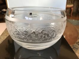 Vase vintage en verre dépoli fait main