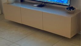 Schwebendes TV-Möbel, Beige, 1,60m