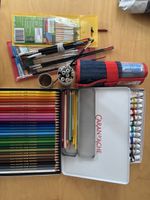 Zeichenset Caran d'Ache Stifte Farben Pinsel gebraucht
